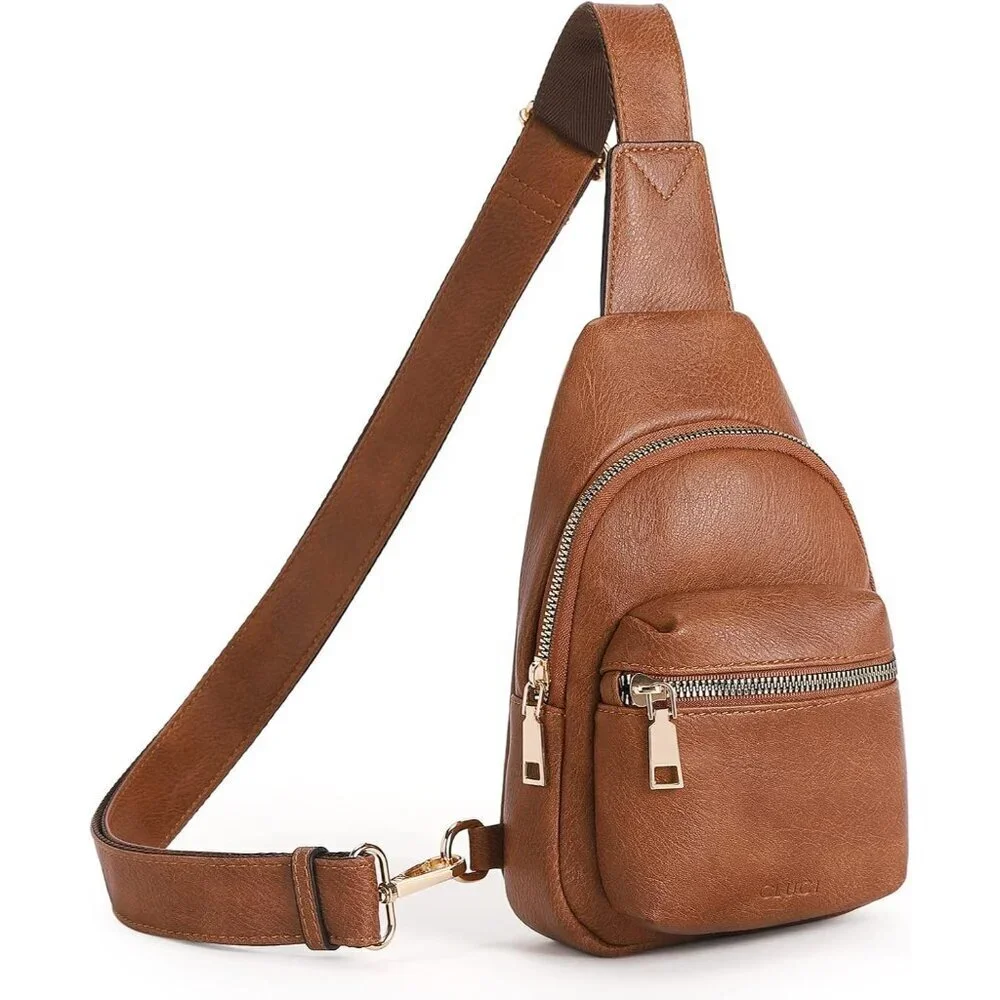 Women Small Faux Leather Crossbody Fanny Pack Pros for Travel ID